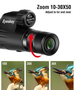 Eyeskey HD 10-30x50 High Powered Zoom Monocular Telescope - Waterproof and Fog-proof - Bright and Clear FMC Lens - Coated Bak-4 Prism - Single Hand Focus Scope for Concert, Traveling, Wildlife Scenery 15 71Sak2UukWL