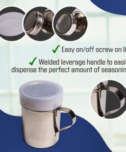 Alternative view of Dozenegg Stainless Steel Versatile Dredge Shaker, Set of 2 Powder Sugar Shaker Duster, Stainless Steel Powder Sugar Shaker with Handle, Sifter For Cinnamon Sugar Pepper Powder Cocoa Flour (silver)