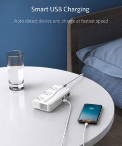 BESTEK Universal Travel Adapter 100-220V to 110V Voltage Converter 250W with 6A 4-Port USB Charging 3 AC Sockets and EU/UK/AU/US/India Worldwide Plug Adapter (White) 01 EU Plug White 19 71SbaTzv9tL