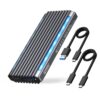 M.2 NVMe SSD Enclosure Adapter USB C 3.2 Gen 2 10Gbps M.2 NVMe to SATA Reader, Tool-Free 6Gbps SATA, RGB NVMe Enclosure Aluminum Case Support UASP Trim for PCIe M-Key(B+M Key) SSD Size 2242/2260/2280 RGB Version 32 71SblGGML