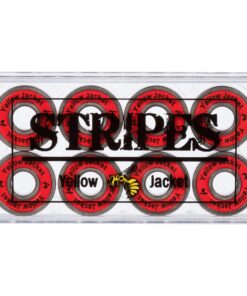 Alternative view of Yellow Jacket Premium Skateboard Bearings, Pro Longboard Bearings, 608, ABEC 9, Racer Red (Pack of 8) Stripes - ABEC 9 1