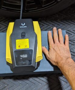 VacLife Portable Air Compressor - Air Pump for Car Tires (up to 50 PSI), 12V DC Tire Pump for Bikes (up to 150 PSI) w/ LED Light, Digital Pressure Gauge, Model: ATJ-1166, Yellow (VL701) Large 42 71SddXjkhXL