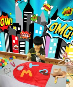 D.Q.Z Kids Superhero-Capes and Masks for Boys Girls Bulk, Children Super Hero Costume Halloween Dress Up Party Favors, 3 Pack 15 71Sds9otK4L