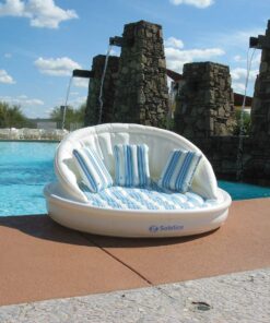 70-Inches Inflatable White and Blue Striped Floating Swimming Pool Sofa Lounge Raft 8 71Se54QhKEL