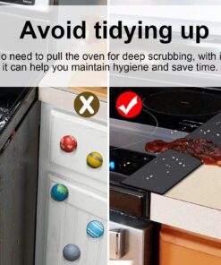 DSYJ Silicone Stove Gap Covers 2 Pack, Heat Resistant Oven Gap Filler Seals Gaps Between Stovetop and Counter, Easy to Clean (25 Inches, Black) 28 71Sef oU02L