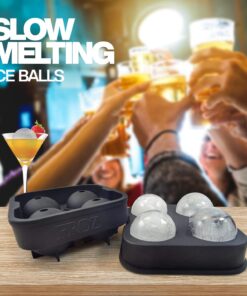 Housewares Solutions Froz Ice Ball Maker – Novelty Food-Grade Silicone Ice Mold Tray With 4 X 4.5cm Ball Capacity 32 71SelpcMkoL