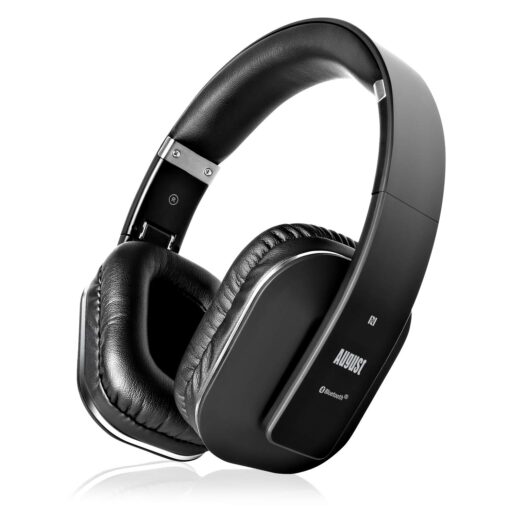 EQ App Over Ear Wireless Headphones - August EP650-Bass Rich Sound and Optimum Comfort - NFC and aptX LL Low Latency - [Black] Black