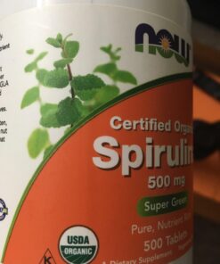 NOW Supplements, Organic Spirulina 500 mg with Vitamins, Minerals and GLA (Gamma-Linolenic Acid), 500 Tablets 500 Count (Pack of 1) 25 71Sfgo3MkEL
