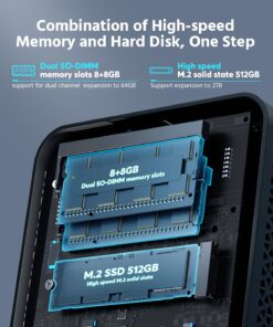 KAMRUI Mini PC Ryzen 7 5700U(8C/16T, up to 4.3GHz), Mini Computer 16GB DDR4 RAM 512GB M.2 2280 NVME SSD Mini PC Gaming, 4K Dual Display Mini Desktop Support WiFi6/BT5.2/Dual Channel AMD Ryzen 7 5700U 16+512GB 22 71SfjWZTbTL