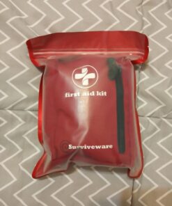 Surviveware Comprehensive Premium First Aid Kit Emergency Medical Kit for Trucks, Cars, Camping, Office and Sports and Outdoor Emergencies - Small 100 Piece Set Regular 73 71ShlTaya4L