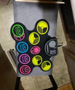 Miortior Electronic Drum Set, 10 Pads Roll-up Drum Practice Pad with Drum Pedals & Drum Sticks, Portable Drum Pad Machine Built-in Speaker with Headphone Jack, Great Christmas & Birthday Gift for Kids 26 71Si2HOxiPL