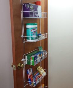 Lavish Home (White) 6-Tier Adjustable Kitchen Door Rack for Pantry Organization and Storage Shelving, (L) 19” x (W) 5” x (H) 56-64 46 71SiFNLWvZL