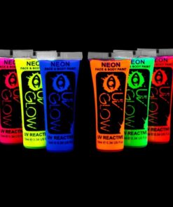 UV Glow Blacklight Face and Body Paint - Neon Fluorescent (0.34oz (Pack of 6)) 0.34 Ounce (Pack of 6) 26 71SjENSTDLL