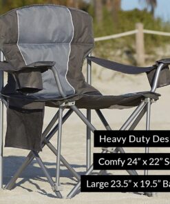 LivingXL 500-lb. Capacity Heavy-Duty Portable Chair Charcoal 500 lb 12 71SjidmP5TL