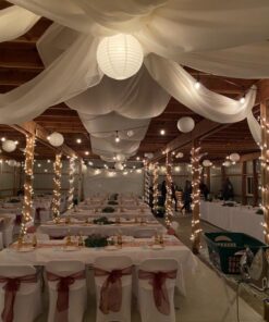 120" Wide (10ft Wide) x 120 Yards Roll -Ivory/Off-White Sheer Voile Chiffon Fabric - SEDONA DESIGNZ Brand Perfect for Draping Panels and Masking for Weddings & Events 15 71SlEqHgIhL