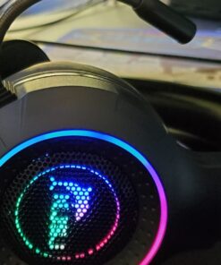 CHAFON E300 Gaming Headset with Noise Cancelling Microphone, Surround Sound Headphones for PS4 PC Xbox One PS5 Controller, Dynamic RGB Wired Headsets for Computer Laptop Mac Nintendo NES Games 34 71SmNbZ9l7L