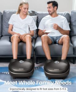 RENPHO Foot Massager Machine with Heat, Shiatsu Deep Kneading, Multi-Level Settings, Delivers Relief for Tired Muscles and Plantar Fasciitis, Fits Feet Up to Men Size 12,Brown Black-sl 22 71Sn6RQRl0L