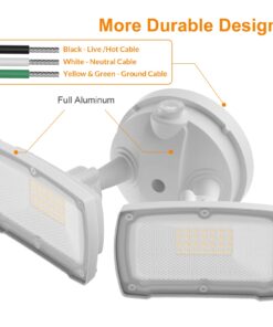 LEPOWER 3000LM Dusk to Dawn LED Security Light, 28W Flood Lights Outdoor with Photocell, 3000K Warm Light, IP65 Waterproof, 2 Adjustable Heads Exterior Outdoor Security Light for Garage, Backyard White 32 71SnIQl 6IL