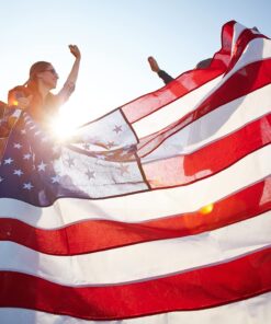 VSVO American Flag 3x5 ft – Heavy Duty 300GSM Tough Spun Polyester Embroidered US Flag for Outdoor/Outside. Sewn Stripes - Brass Grommets USA Flags 22 71Sns5t8bvL 1