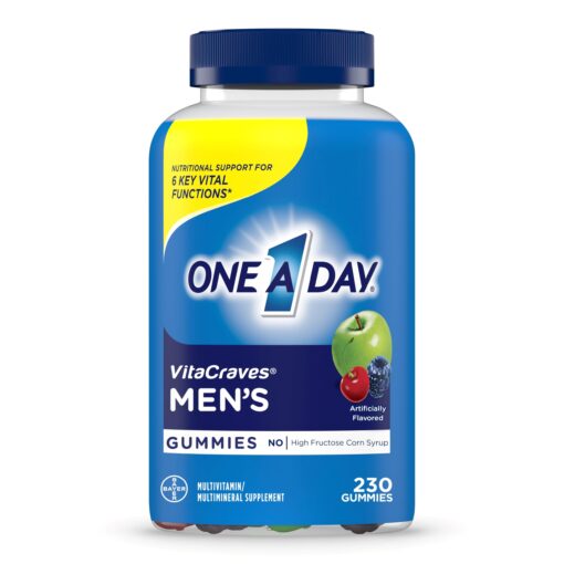 One A Day Men’s Multivitamin Gummies, Multivitamin for Men with Vitamin A, C, D, E, Calcium & More To Support Healthy Muscle Function, Gummies, 230 Count