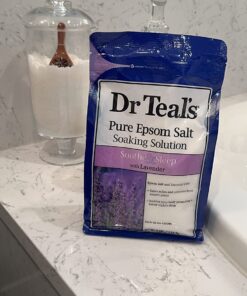 Dr Teal's Epsom Salt Soaking Solution, Soothe & Sleep, Lavender, 3lbs (Packaging May Vary) 3 Pound (Pack of 1) White 34 71Sp GLtyoL