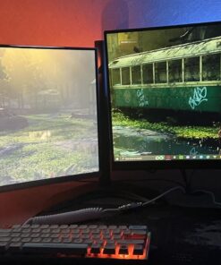 VIVO STAND-V002F Dual LED LCD Monitor Free-Standing Desk Stand for 2 Screens up to 27 Inch Heavy-Duty Fully Adjustable Arms with Max VESA 100x100mm 13" - 27" screens Black 35 71SpFNNiQLL