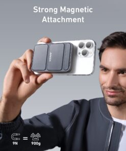 Anker Magnetic Battery, 5,000mAh Foldable Magnetic Wireless Portable Charger with Stand and USB-C (On The Side), Only for iPhone 15/15 Plus/15 Pro/15 Pro Max, iPhone14/13 Serie Interstellar Gray 44 71Sqb5YWe0L