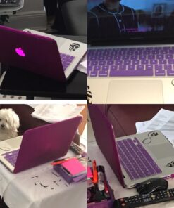 Se7enline Compatible with MacBook Pro Case Bundle 5 in 1 Set Hard Cover Cases for MacBook Pro 13 in A1278 Release 2010-2012 Sleeve Bag, Keyboard Cover,Screen Protector, Dust Plug, Deep Purple 16 inch 29 71SqgQKOL