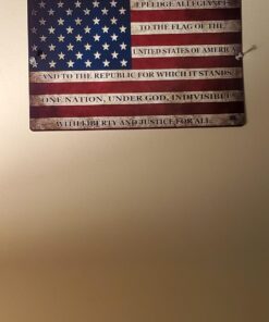 Rogue River Tactical USA American Flag Metal Tin Sign, 12x8 Inch, Wall Decor Man Cave Bar US Pledge of Allegiance 21 71Ss4UkKBoL