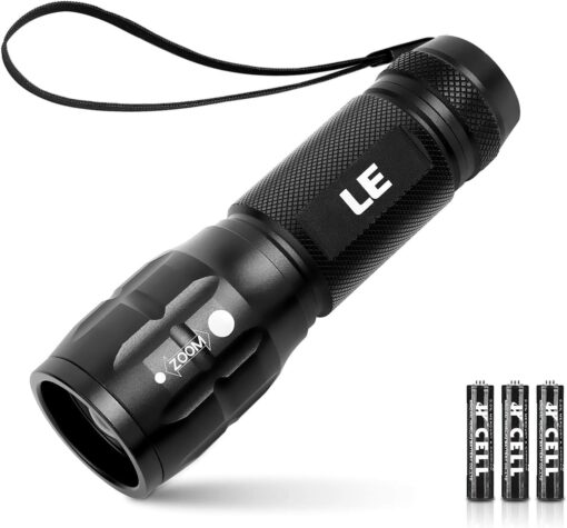 Lighting EVER LED Flashlights High Lumens, Small Flashlight, Zoomable, Waterproof, Adjustable Brightness Flash Light for Outdoor, Emergency, AAA Batteries Included, Tactical & Camping Accessories 1