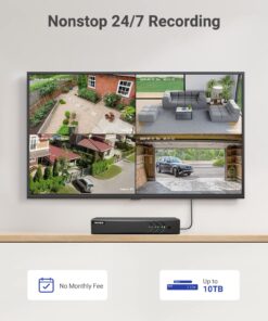 ANNKE H.265+ 8CH Home Security Camera System with Human/Vehicle Detection, 5-in-1 AI DVR Recorder and 4 x 1080P CCTV Indoor & Outdoor Turret Cameras, 100 ft Night Vision, Email Alert, No Hard Drive 19 71StcfO2tL