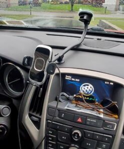 1Zero Solid Car Truck Phone Mount Holder with 14-Inch Gooseneck Long Arm, Windshield Window Mobile Holders w/Industrial-Strength Suction Cup, Anti-Shake Stabilizer Compatible All Cell Phones iPhone Black Mirror Surface with Silver Ring 34 71StkM hG L