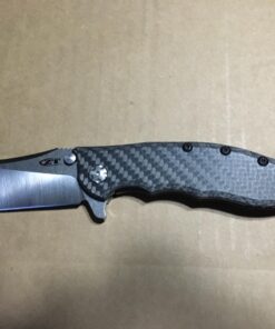 Zero Tolerance 0562CF Hinderer Slicer Folding Knife; 3.5” CPM-20CV Stonewashed and Satin Steel Blade, Carbon Fiber Front Handle, KVT Ball-Bearing Opening, Frame Lock and Reversible Pocketclip; 5.5 OZ… 3.5" 44 71Stpyw9whL