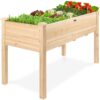 Best Choice Products 48x24x30in Raised Garden Bed, Elevated Wood Planter Box Stand for Backyard, Patio, Balcony w/Bed Liner, 200lb Capacity - Natural 4 71SupndbsSL