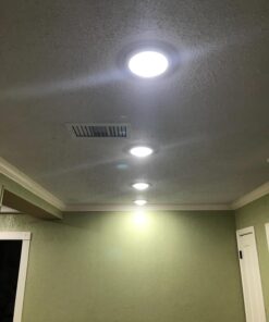 PARMIDA (12 Pack) 5/6 Inch Dimmable LED Disk Light Surface Flush Mount 15W, UL Listed, Recessed Retrofit Ceiling Lights, Energy Star, Installs into Junction Box Or Recessed Can,1050lm - 3000K 3000k (Soft White) 48 71Sv9U1CAHL