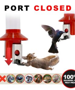 Alternative view of Roamwild PestOff Red Squirrel Proof Cardinal Bird Feeder Mixed Seed Sunflower Heart Version - RED - 3LBS Seed Capacity – 20.5”x7.5”x7.5” (w/Hanger)