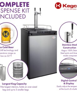 Kegco K309SS-124" Wide Homebrew Single Tap Stainless Steel Digital Kegerator 18 71SvwS002L