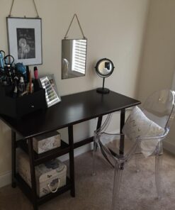 SEI Furniture Langston Spacious A Frame 2 Fixed Shelves Desk, Espresso 45 71Sw mRIlL