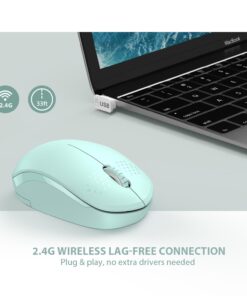 seenda Wireless Mouse, 2.4G Noiseless Mouse with USB Receiver - Portable Computer Mice for PC, Tablet, Laptop with Windows System - Mint Green A Mint Green 22 71SwRzD9kTL