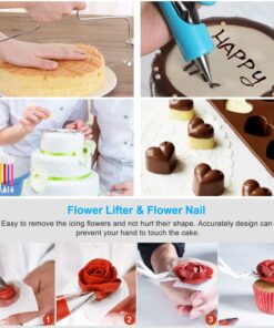 390PCS Cake Decorating Supplies Kit, Baking Tools Set for Cakes – 3 Packs Springform Cake Pans Cake Rotating Turntable 48 Numbered Piping Icing Tips 4 Russian Nozzles 9 Fondant Tools for Beginners 18 71Syd07PKBL