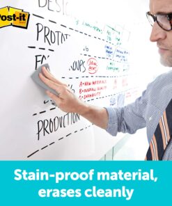 Post-it Dry Erase Whiteboard Film Surface for Walls, Doors, Tables, Chalkboards, Whiteboards, and More, Removable, Stain-Proof, Easy Installation, 8 ft x 4 ft Roll (DEF8X4), Model Number: DEF8x4 Unit 18 71Syo9RlMXL