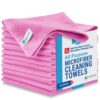 MW Pro Microfiber Cleaning Cloth | Pink (12 Pack) | Size 16" x 16" | All Purpose Microfiber Towels - Clean, Dust, Polish, Scrub, Absorbent 6 71Syzj1DSL