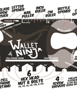 Wallet Ninja Multitool Card – 18 in 1 Credit Card Multi-Tool (Bottle Opener, Can Opener, Screwdrivers, Phone Stand & More) – Black 42 71Sz76z JwL