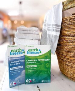 Earth Breeze Laundry Detergent Sheets - Fresh Scent - No Plastic Jug (60 Loads) 30 Sheets, Liquidless Technology… Fresh Scent, 1 Pack 26 71SzV0SQA0L