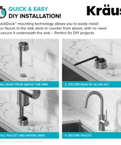 KRAUS Oletto Single Handle Kitchen Bar Faucet with QuickDock Top Mount Assembly in Brushed Brass, KPF-2600BB, 12 1/2 Inch 16 71T JrwSb4L