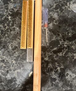 Senwosa 26” Pizza Oven Brush with Stone Scraper - Stainless Steel Bristles, Long Handle, Heat-Resistant - Compatible with Ooni Ovens - Includes Spare Head 43 71T dI3DfSL