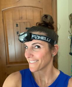 Foxelli Rechargeable Headlamp Flashlight - Super Bright LED Head Lamp for Running, Camping, Hiking & Work, Lightweight Comfortable Head Light for Adults and Kids Black 33 71T umsA uL