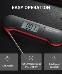 ThermoMaven Meat Thermometer Digital for Grill – 0.6 Seconds Instant Read with High Accuracy, IP67 Waterproof Food Thermometer with Ambidextrous Backlit for Kitchen, Cooking, BBQ, Smoker NSF Certified Black 7 71T0KqeyTQL