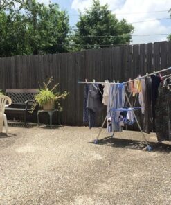 Household Essentials Collapsible Adjustable Gullwing Metal Clothes Drying Rack, Grey 9 71T1NUUlpYL