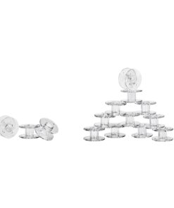 Paxcoo 36 Pcs Transparent Plastic Sewing Machine Bobbins with Case and Soft Measuring Tape for Brother Singer Babylock Janome 17 71T1Vo6KoXL